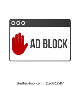 Ad block popup banner lock concept vector