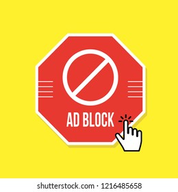 Ad Block Or Red Stop Sign Icon