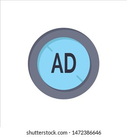 Ad, Blocker, Ad Blocker, Digital  Flat Color Icon. Vector icon banner Template