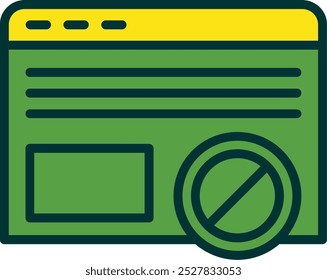 Ad Blocker Filled Two Color Vector Icon Design