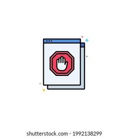 ad blocker Flat Icon Isolated On White Background