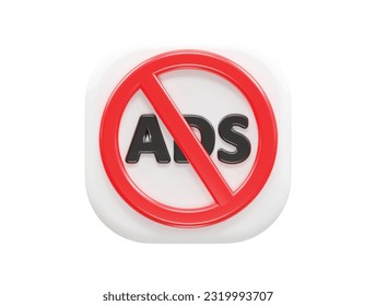 Ad blocker icon 3d render - Shutterstock ID 2319993707