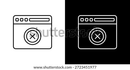Ad Blocker icon black and white outline.