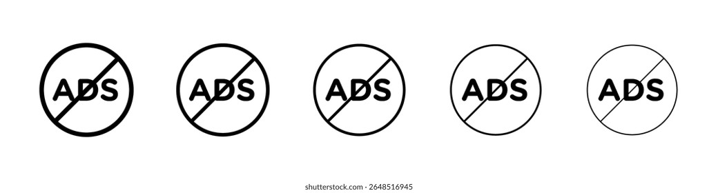 Conceito de sinal plano preenchido do ícone do bloqueador de anúncios para web design.