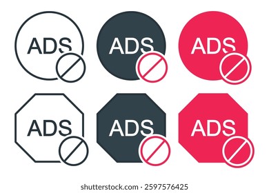 Ad blocker icon. Illustration vector