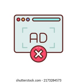 AD Blocker icon in vector. Logotype