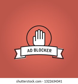 AD BLOCKER LINE ICON SET