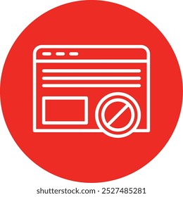 Ad Blocker Line Multi Circle Vector Icon Design