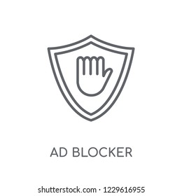 Ad blocker linear icon. Modern outline Ad blocker logo concept on white background from Marketing collection. Suitable for use on web apps, mobile apps and print media.