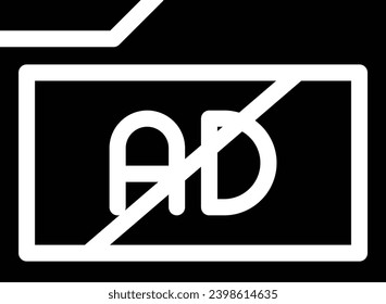 Ad blocker single vector line icon 