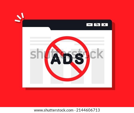 Ad blocker symbol. Vector illustration