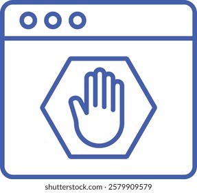 Ad Blocker vector icon. Can be used for printing, mobile and web applications.
