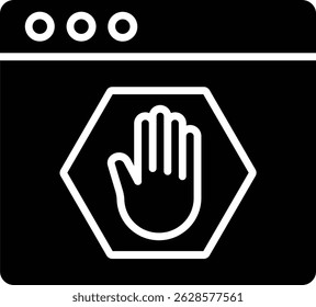 Icono de Vector del bloqueador de anuncios. Se puede utilizar para aplicaciones de impresión, móviles y de Web.