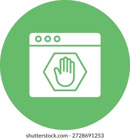 Icono de Vector del bloqueador de anuncios. Se puede utilizar para aplicaciones de impresión, móviles y de Web.