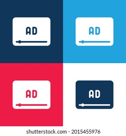 Ad blue and red four color minimal icon set