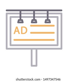 ad board colour line vector icon