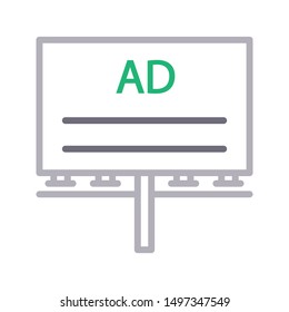 ad board colour line vector icon