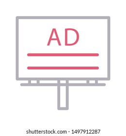 ad board colour line vetor icon