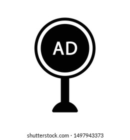 ad board glyph flat vector icon