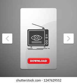 Ad, broadcast, marketing, television, tv Glyph Icon in Carousal Pagination Slider Design & Red Download Button