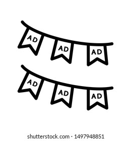 ad buntings thin line vector icon