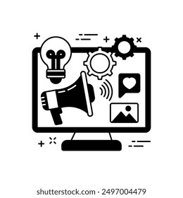 Ad Campaign Glyph Icon, Vector illustration