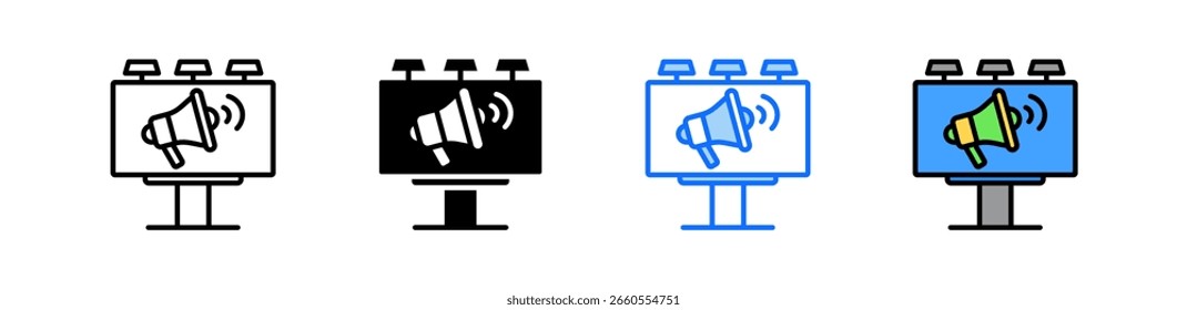 Ad Campaign Icon Set Multiple Style Collection