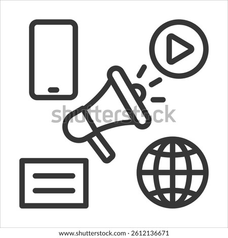 Ad Campaign Icon Vector Illustration Outline