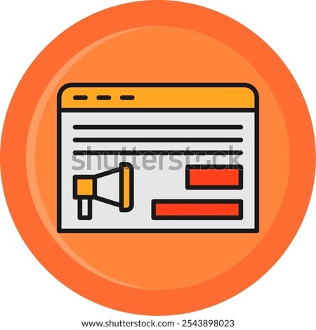 Ad Campaign Line Filled Circle Vector Icon Design