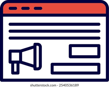 Ad Campaign Line Red Filled Vector Icon Design