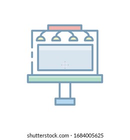 Ad Campaign Vektorillustration Illustration. Das mit Internet und Digital Marketing Outline gefüllte Symbol.