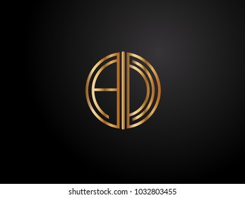 AD circle shape gold color design