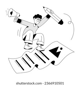Ad content hand drawn illustration 