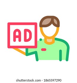 Ad for Courier Position Icon Vector. Outline Ad for Courier Position Sign. Isolated Contour Symbol Illustration