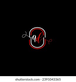 plantilla de diseño de logotipo de letras modernas creativas de AD