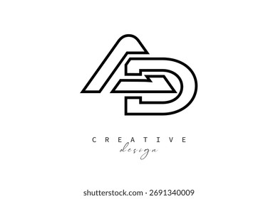 AD Creative Monogram Logo Design-Stock Creative Branding Design Concept