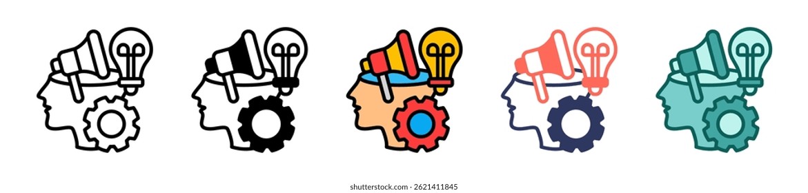 Ad Creatives Icon Multiple Vector Illustration