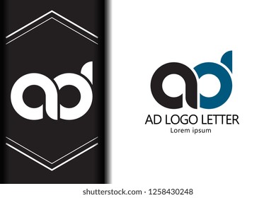 ad a d black blue white lowercase modern creative alphabet for company letter logo design vector icon template - Vector