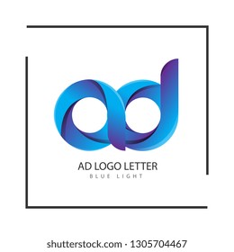 ad a d circle lowercase design of alphabet letter combination with infinity suitable as a logo for a company or business - Vector