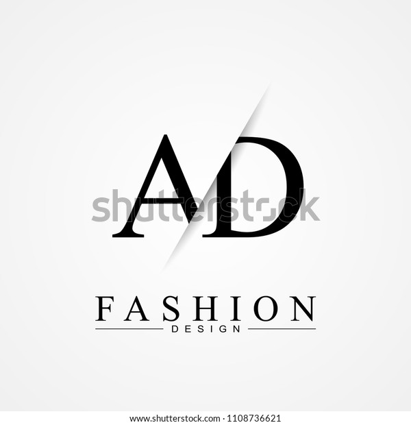 Ad D Cutting Linked Letter Logo Stock Vector Royalty Free 1108736621