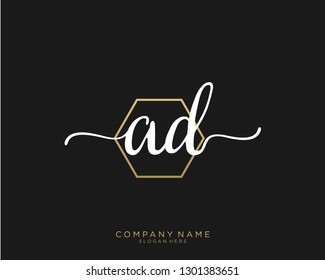 AD A D Initial handwriting logo template