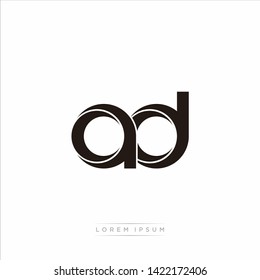 ad a d  Initial Letter Split Lowercase Modern Monogram linked outline rounded logo