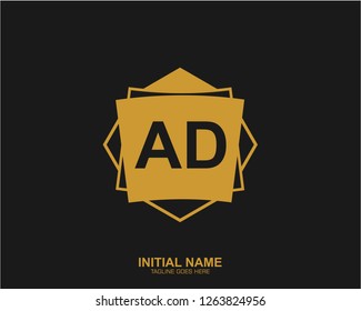AD A D Initial logo letter with minimalist concept vector 