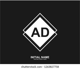 AD A D Initial logo letter with minimalist concept vector