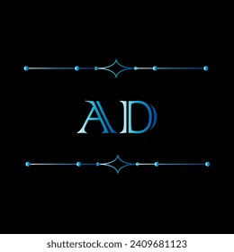 ad a d letter logo design. Initial letter ad linked circle uppercase monogram logo black and blue. ad logo, a d design. ad, a d