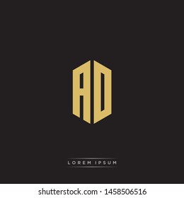 AD A D Logo Emblem Capital Letter Modernes Template EPS10 mit schwarzem Hintergrund