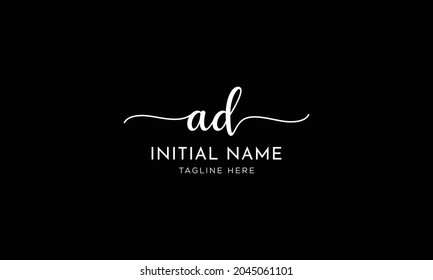 AD D A Signature initial logo template vector