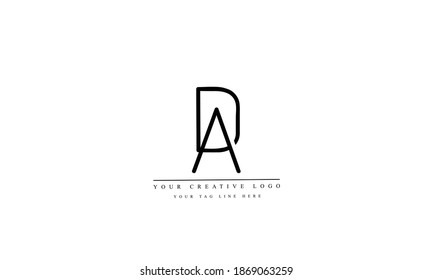 AD, DA, A, D abstract vector logo monogram template