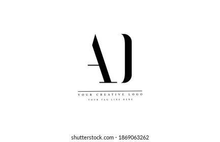 AD, DA, A, D abstract vector logo monogram template