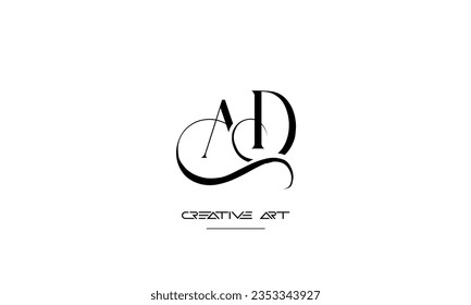 AD, DA, A, D abstract letters logo monogram